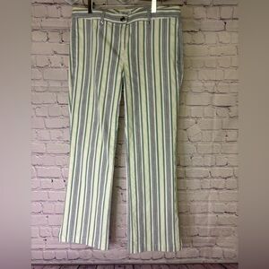 Per Se Crop Low Waist 70s Cotton Linen Blend Striped Giselle Jeans Size 8